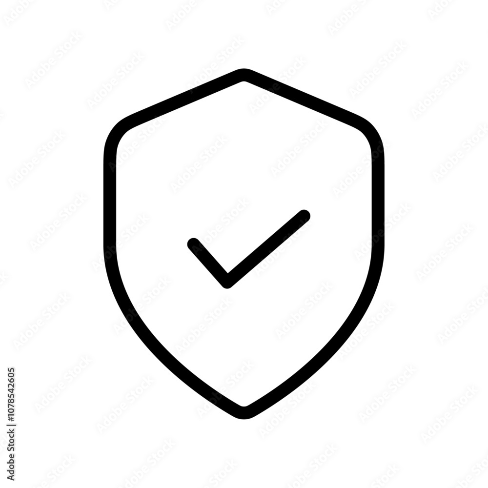Shield check icon Outline vector for web ui Shield check icon Outline vector for web ui