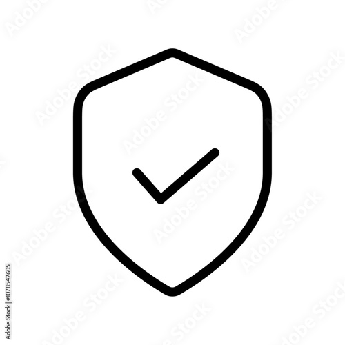 Shield check icon Outline vector for web ui