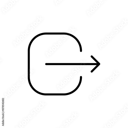 Sign out icon Outline vector for web ui