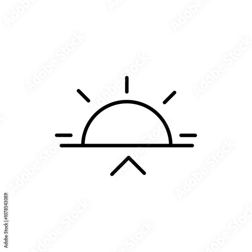 Sunrise icon Outline vector for web ui