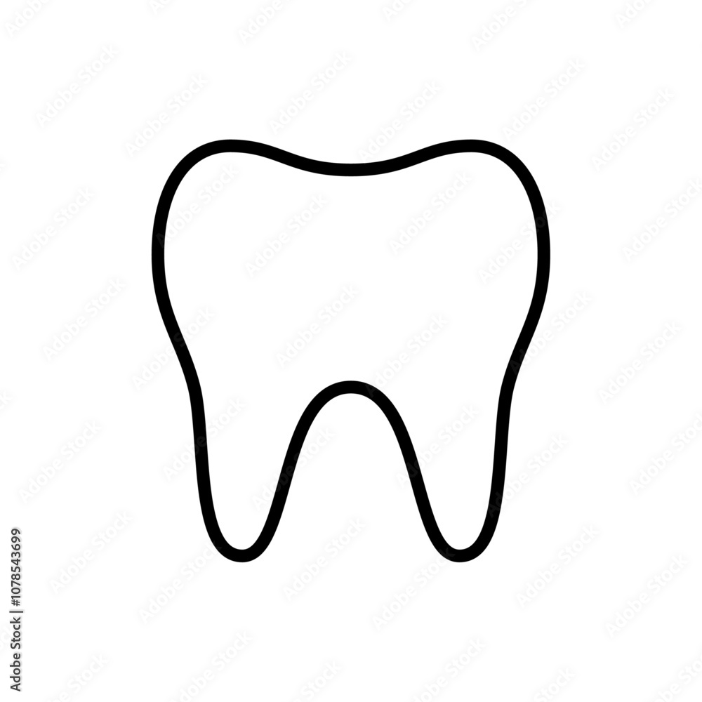 Tooth icon Outline vector for web ui Tooth icon Outline vector for web ui