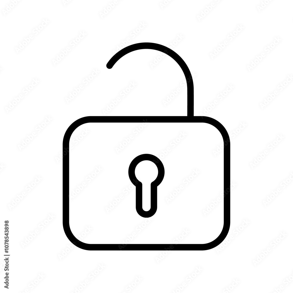 Unlock icon Outline vector for web ui Unlock icon Outline vector for web ui