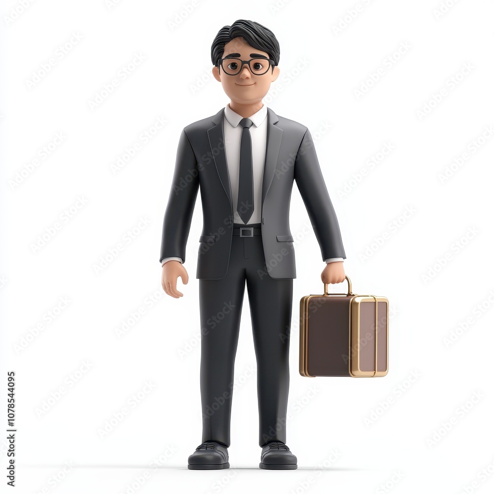 Businessman with Briefcase in Professional Attire Businessman with Briefcase in Professional Attire