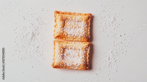 Apple Cinnamon Pocket Bakery Top Down With Sugar Dessert Gourmet