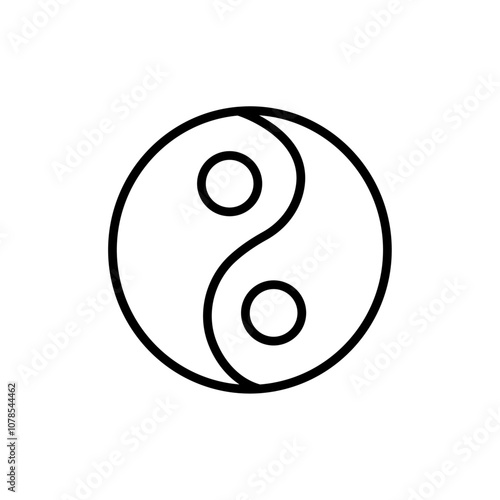 Yin yang icon Outline vector for web ui