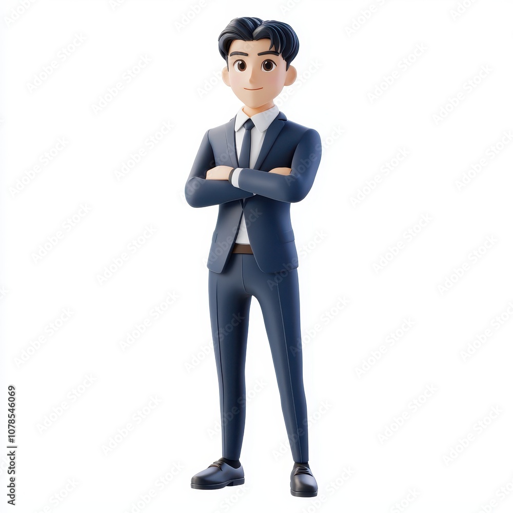 Confident Businessman in Suit with Casual Stance Confident Businessman in Suit with Casual Stance