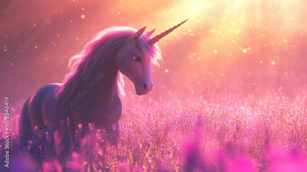 Explore the enchanting beauty of a high-fidelity unicorn in a dreamy landscape Explore the enchanting beauty of a high-fidelity unicorn in a dreamy landscape
