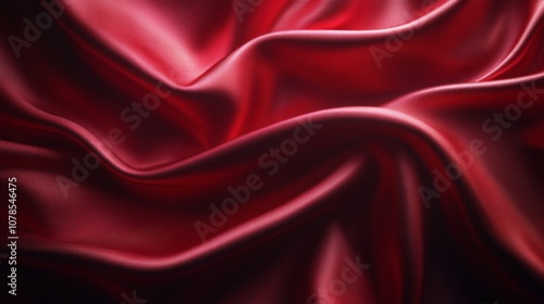 A red fabric with a pattern of waves