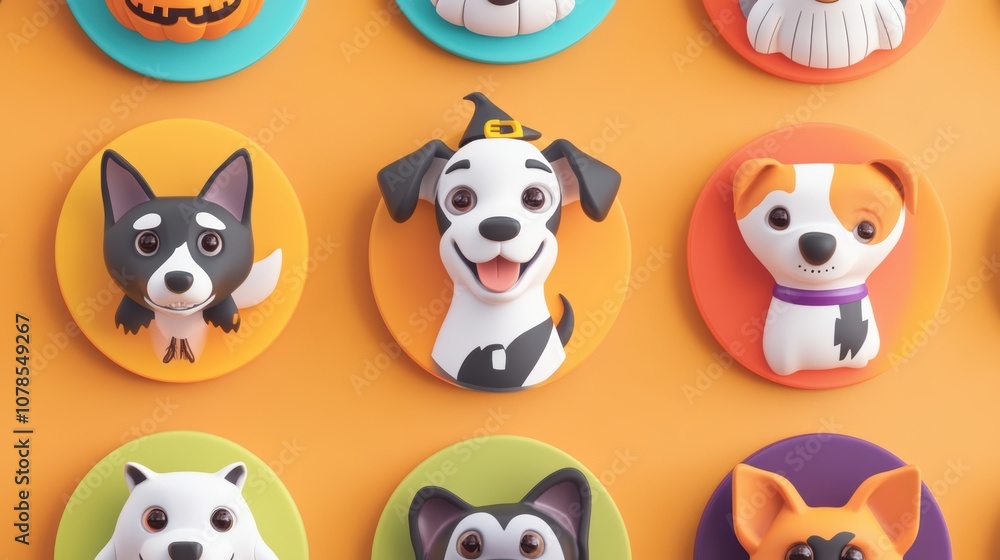 Discover adorable circle icons featuring cute dog designs in high fidelity Discover adorable circle icons featuring cute dog designs in high fidelity