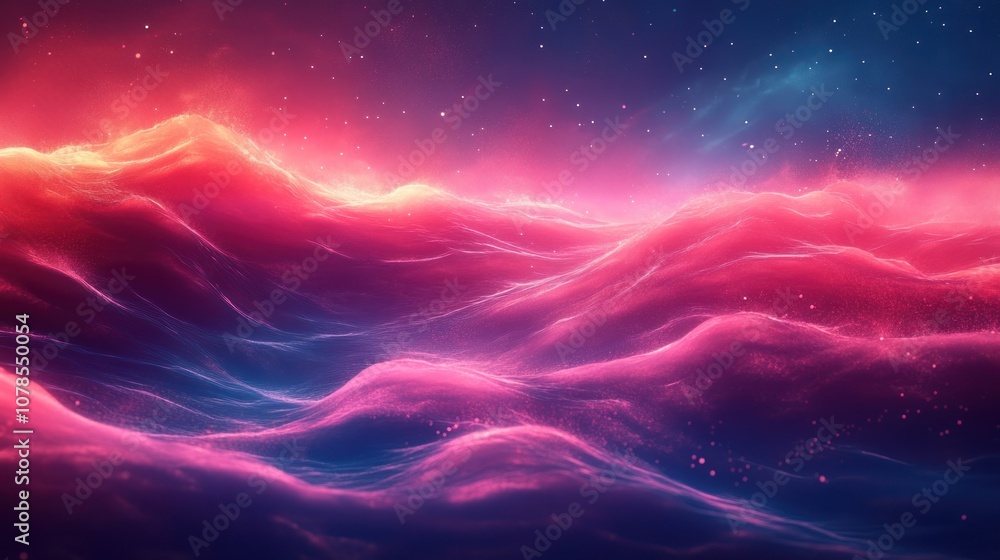 Obraz premium Abstract Landscape with Nebula