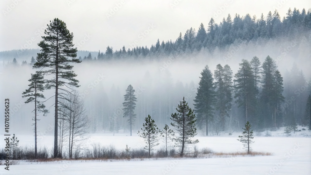 Minimalistic Forest in Fog: Serene Nature Landscape Poster for Tranquil Home Decor with Soft Hues and Ethereal Atmosphere to Inspire Calm and Reflection Minimalistic Forest in Fog: Serene Nature Landscape Poster for Tranquil Home Decor with Soft Hues and Ethereal Atmosphere to Inspire Calm and Reflection