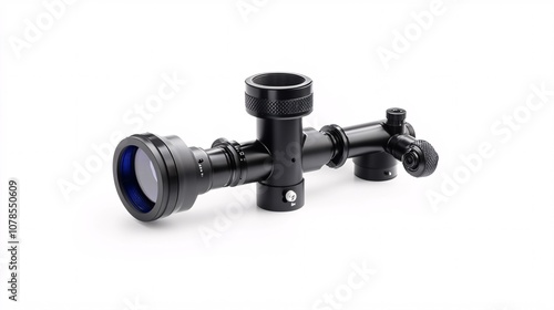 old rifle scope isolated on white