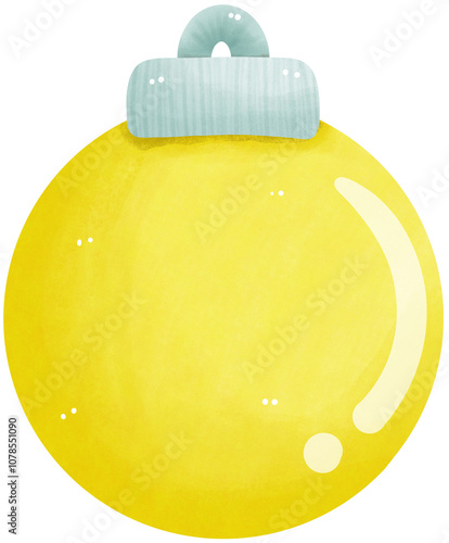 Christmas decorations glass yellow ball