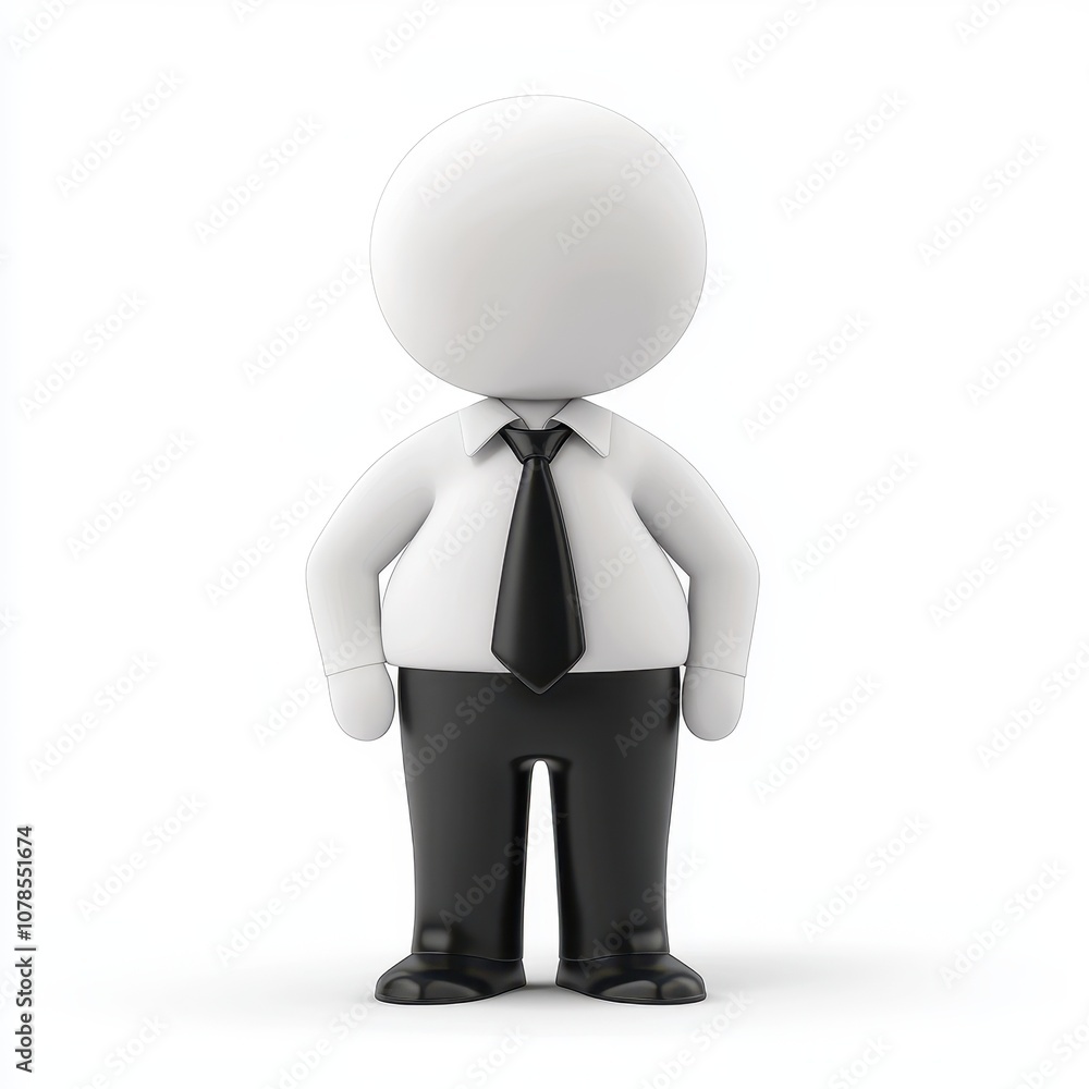 Minimalist Business Character in Formal Attire Minimalist Business Character in Formal Attire