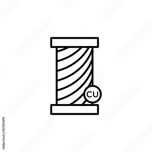 Copper thin line vector icon.