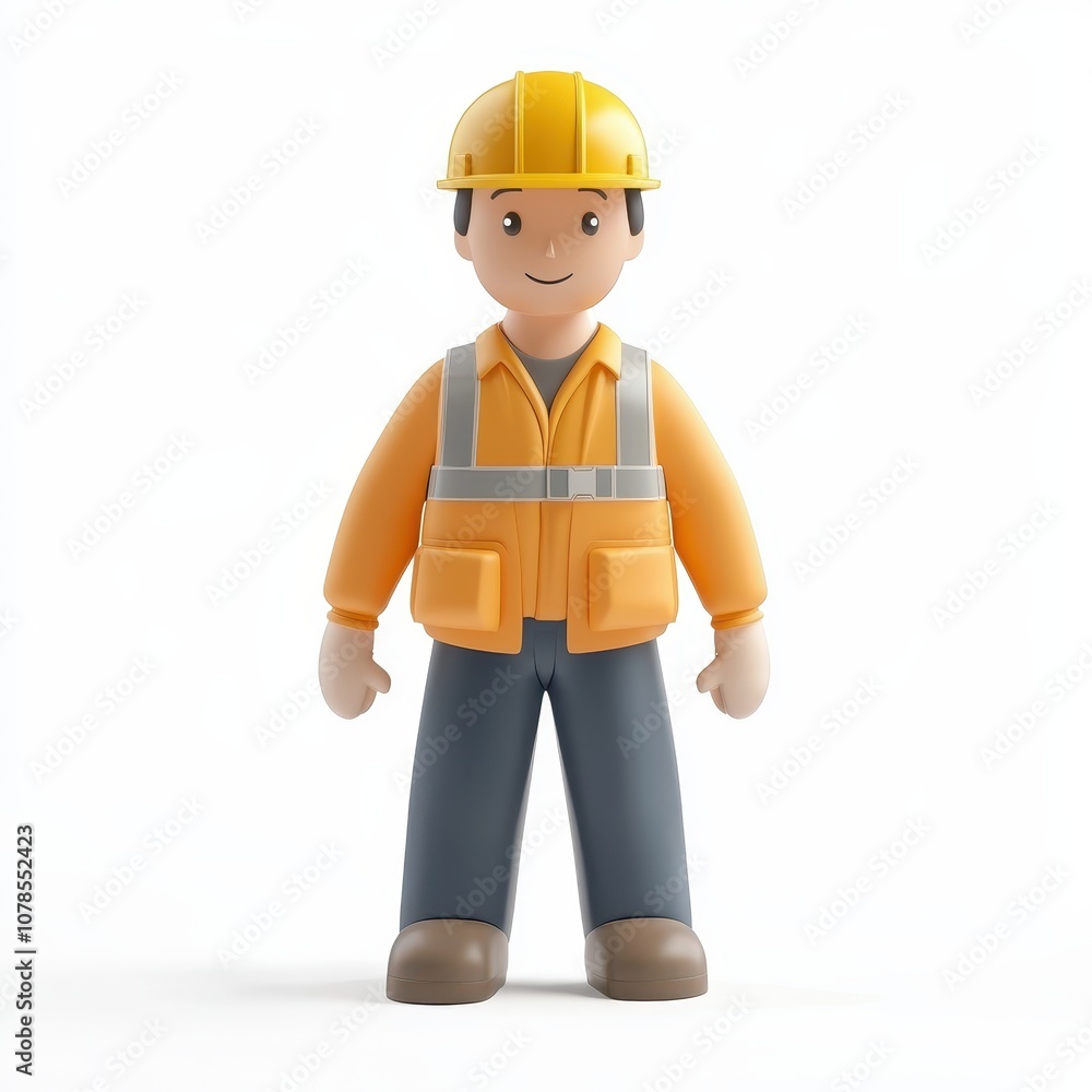 Friendly Construction Worker in Safety Gear Friendly Construction Worker in Safety Gear