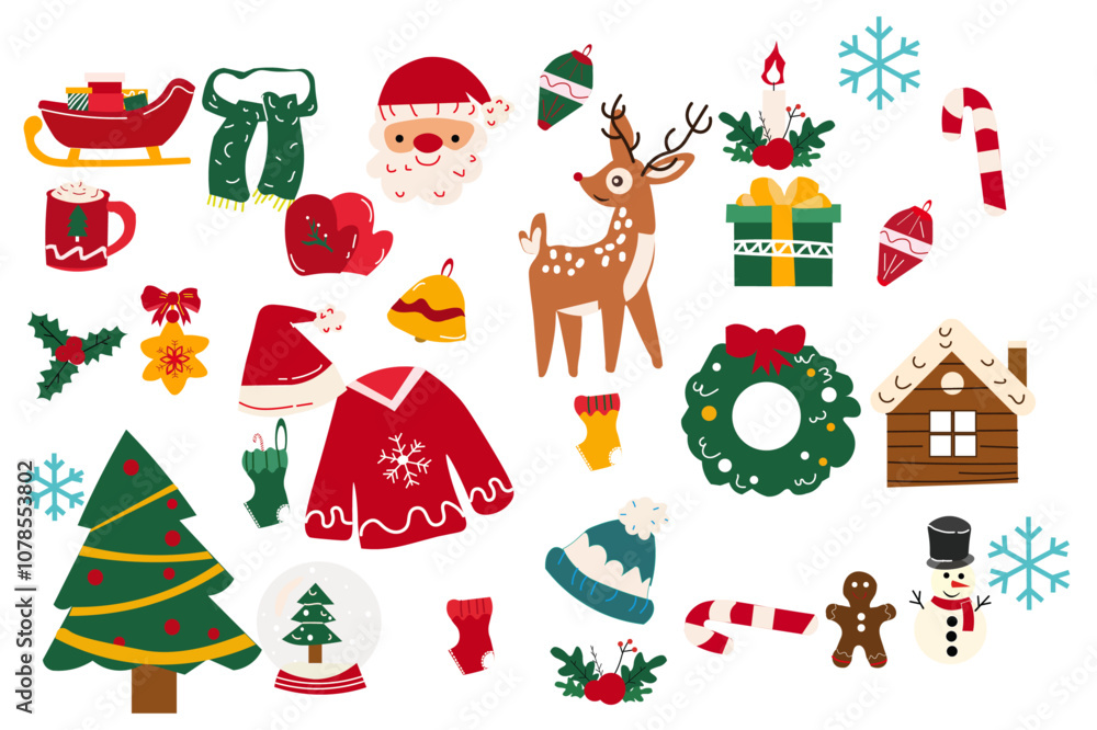 Fototapeta premium set of chritsmas elements vector