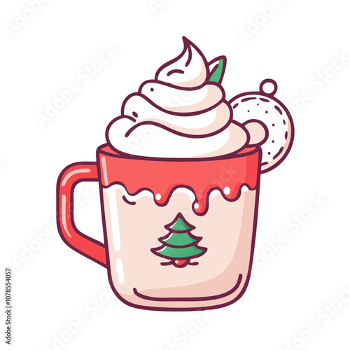 eggnog glass vector art,  flat illustration  eggnog glass icon