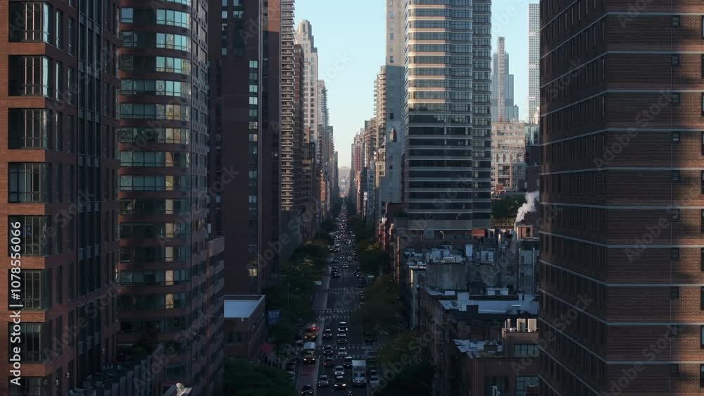 Aerial view of Park Avenue on the Upper East Side of Manhattan Aerial view of Park Avenue on the Upper East Side of Manhattan