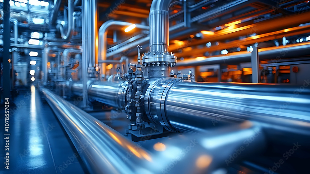 Industrial Pipe System Close-up - Realistic Photo Industrial Pipe System Close-up - Realistic Photo