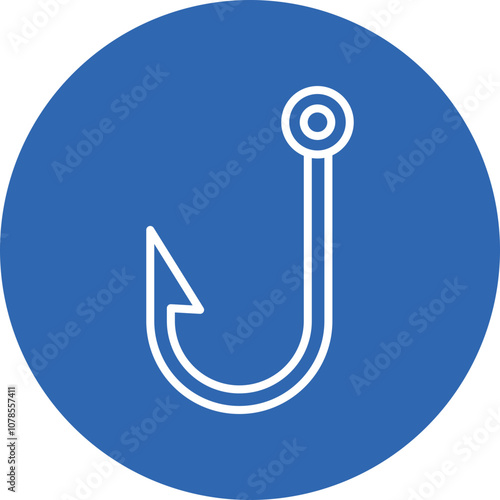 Fishing Hooks line circle icon