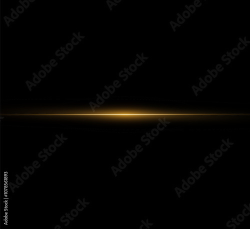 Light yellow reflection lines, neon lighting in blue colors. Bright light lens. Police light effects, line. Shiny stars, sparks on a black background. Vector blue light effect