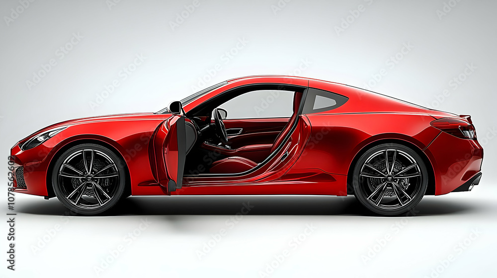 Red Sports Car 3D Render Red Sports Car 3D Render