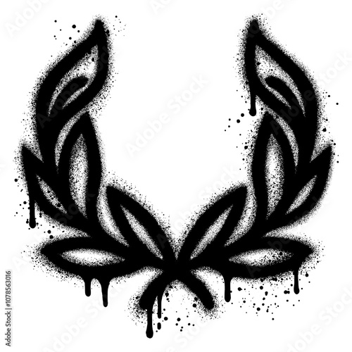 Wreaths graffiti with black spray paint. vector illustration.