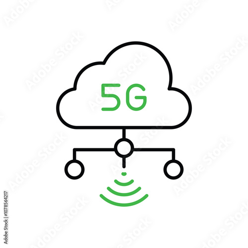 5g Cloud Network vector icon