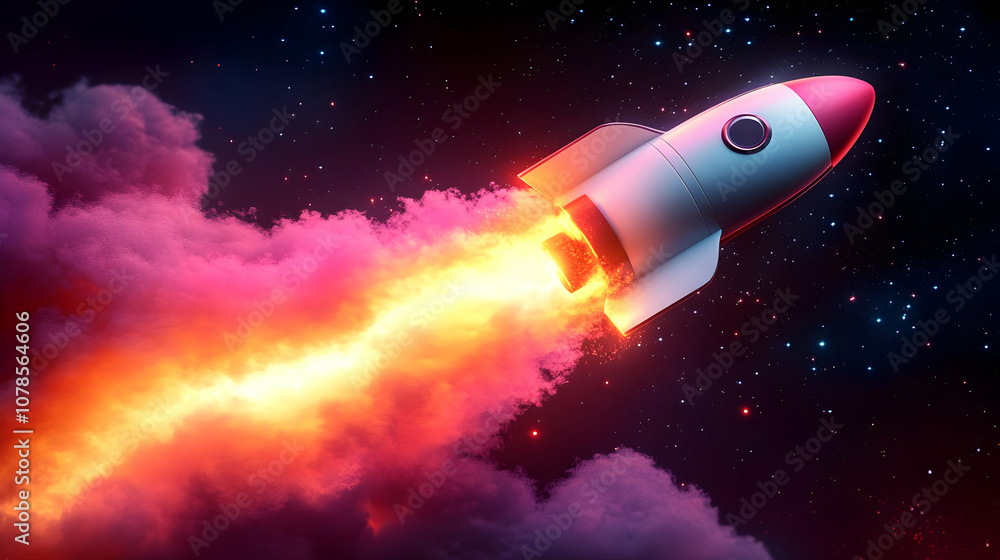 3D Rocket Launch Illustration 3D Rocket Launch Illustration