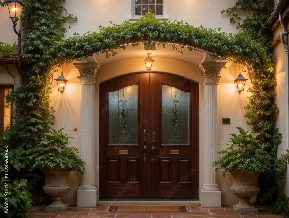 front door overgrown with climbing plants front door overgrown with climbing plants