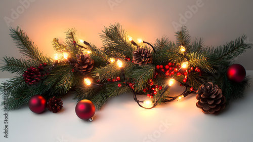 Christmas Garland with Warm Lights