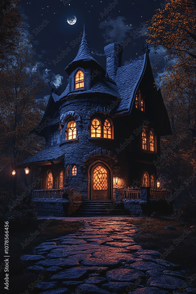a horror house with scary background generated by AI a horror house with scary background generated by AI