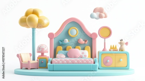 Wallpaper Mural Colorful kids bedroom with playful decor elements Torontodigital.ca