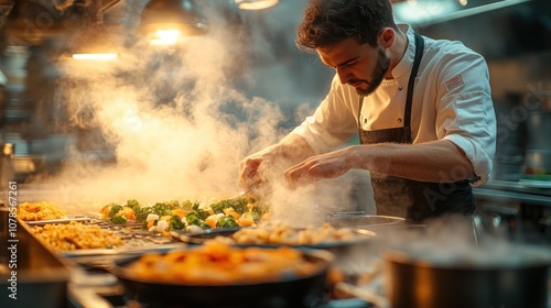 Chef in a Restaurant Kitchen