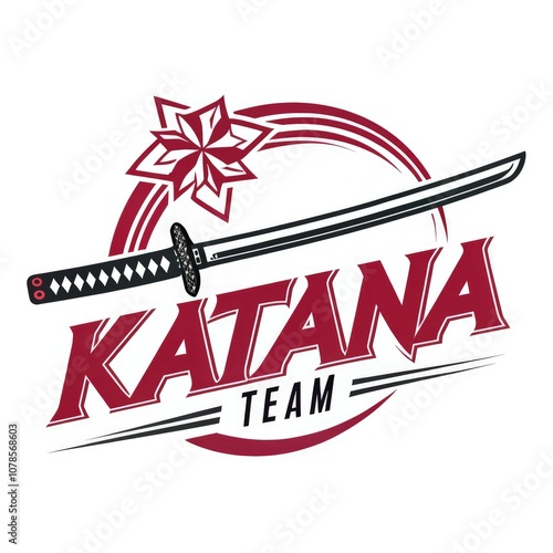 Dynamic Club Logo Featuring Katana Symbol for Krz Standard Scale. Generative AI photo