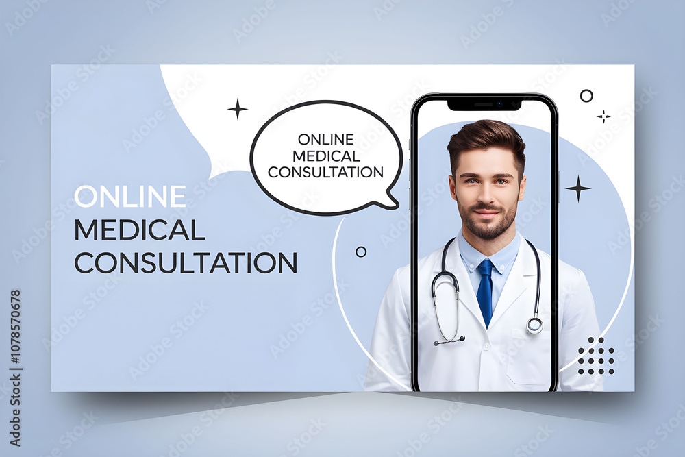 Modern Online Medical Consultation Banner Design Modern Online Medical Consultation Banner Design