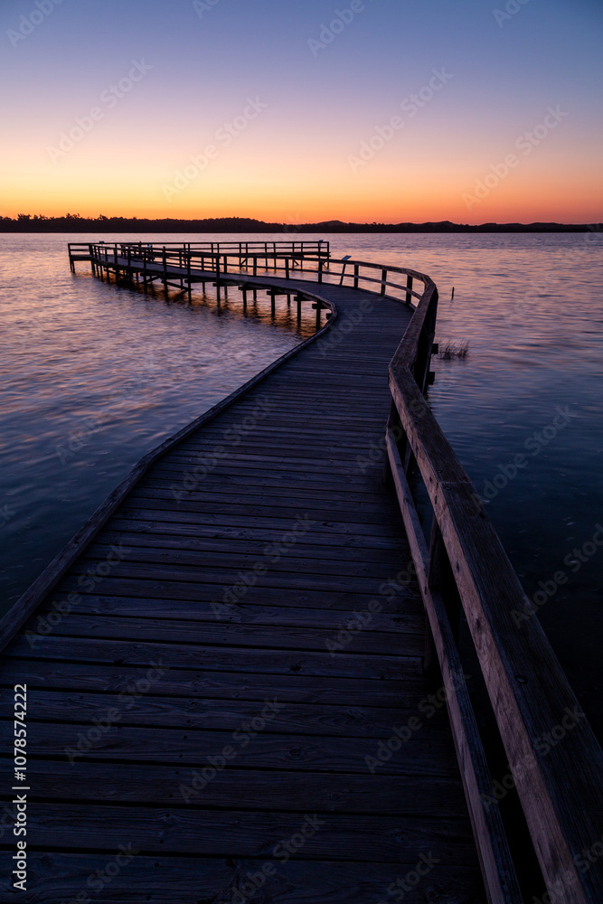 Colourful dusk over the boardwalk at Lake Clifton Colourful dusk over the boardwalk at Lake Clifton