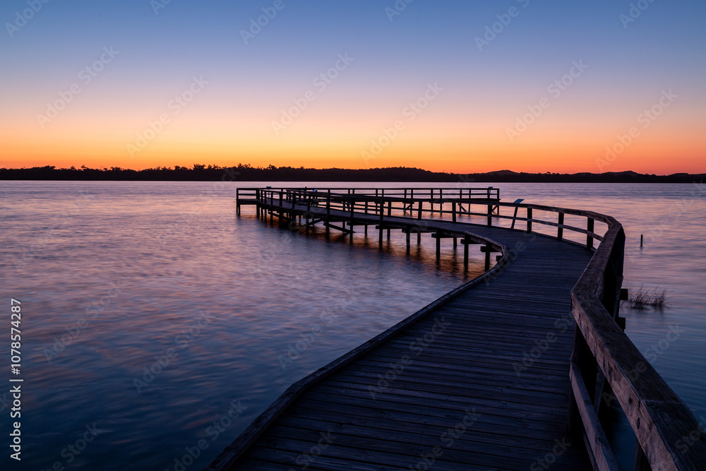 Colourful dusk over the boardwalk at Lake Clifton Colourful dusk over the boardwalk at Lake Clifton
