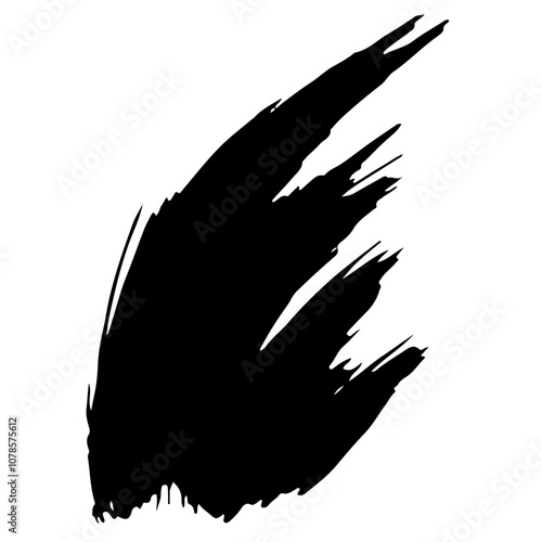 和風素材　筆で描かれたダイナミックな線のイラストセット　ベクター