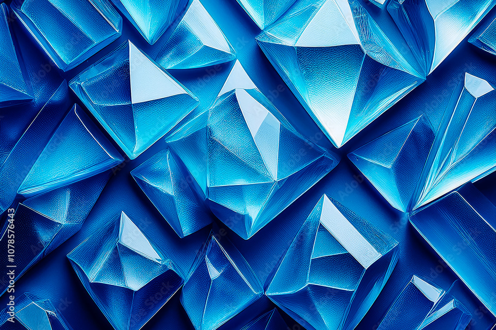 Fototapeta premium Geometrische blaue Eis Textur Hintergrund