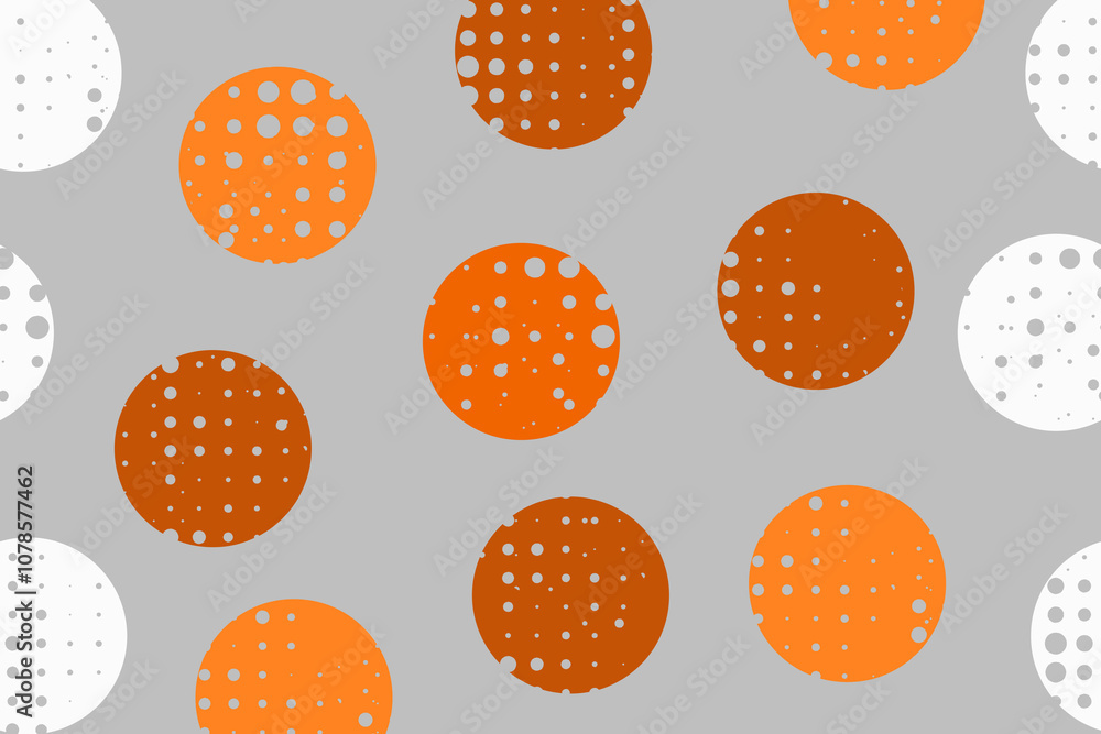 Colorful polka dot pattern on a soft gray background during a creative design session Colorful polka dot pattern on a soft gray background during a creative design session