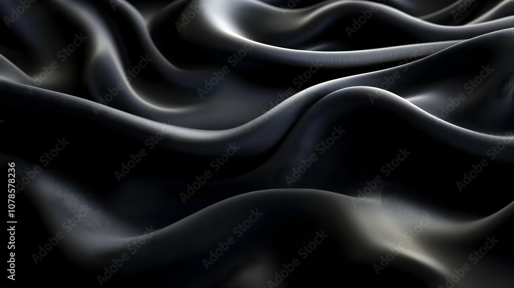 Obraz premium Abstract Black Fabric Waves Background
