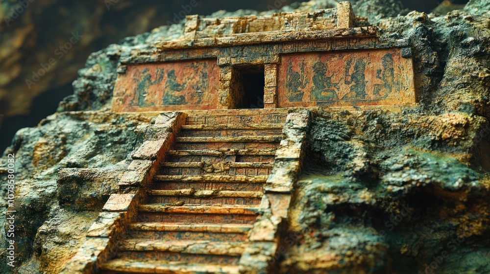 Fototapeta premium Ancient Mayan Temple Model