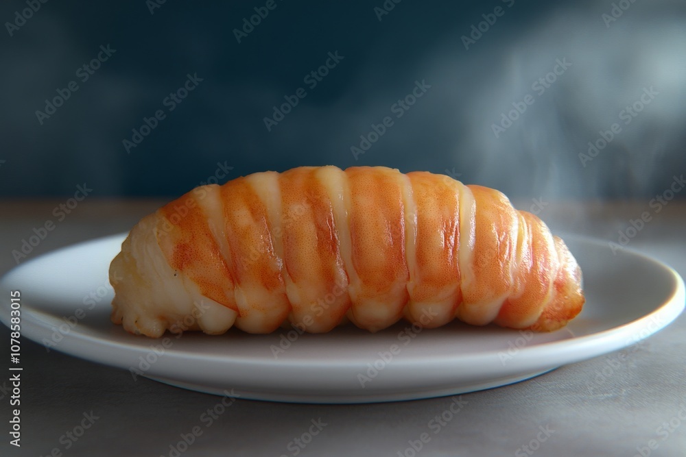 Fresh shrimp nigiri sushi delicately plated on a minimalist white dish capturing simplicity elegance and Japanese culinary precision Fresh shrimp nigiri sushi delicately plated on a minimalist white dish capturing simplicity elegance and Japanese culinary precision