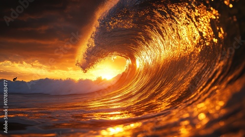 Golden Sunset Wave photo