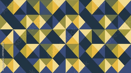 Bold Triangular Pattern with Gold and Blue Accents for Wrapping Paper