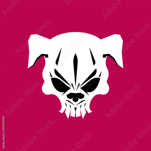 Dog Skull isolated. Concept pet skeleton head for pirate flag