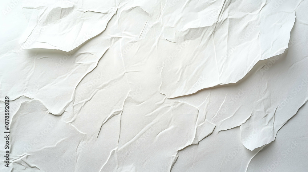 Obraz premium Wrinkled White Paper Layers with Torn Edges