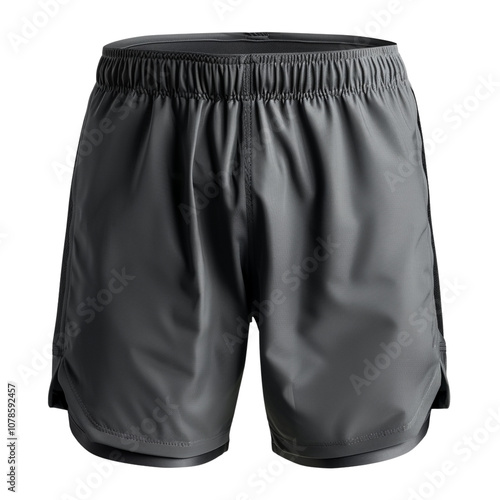 Pair of grey shorts with a black stripe clip art photo